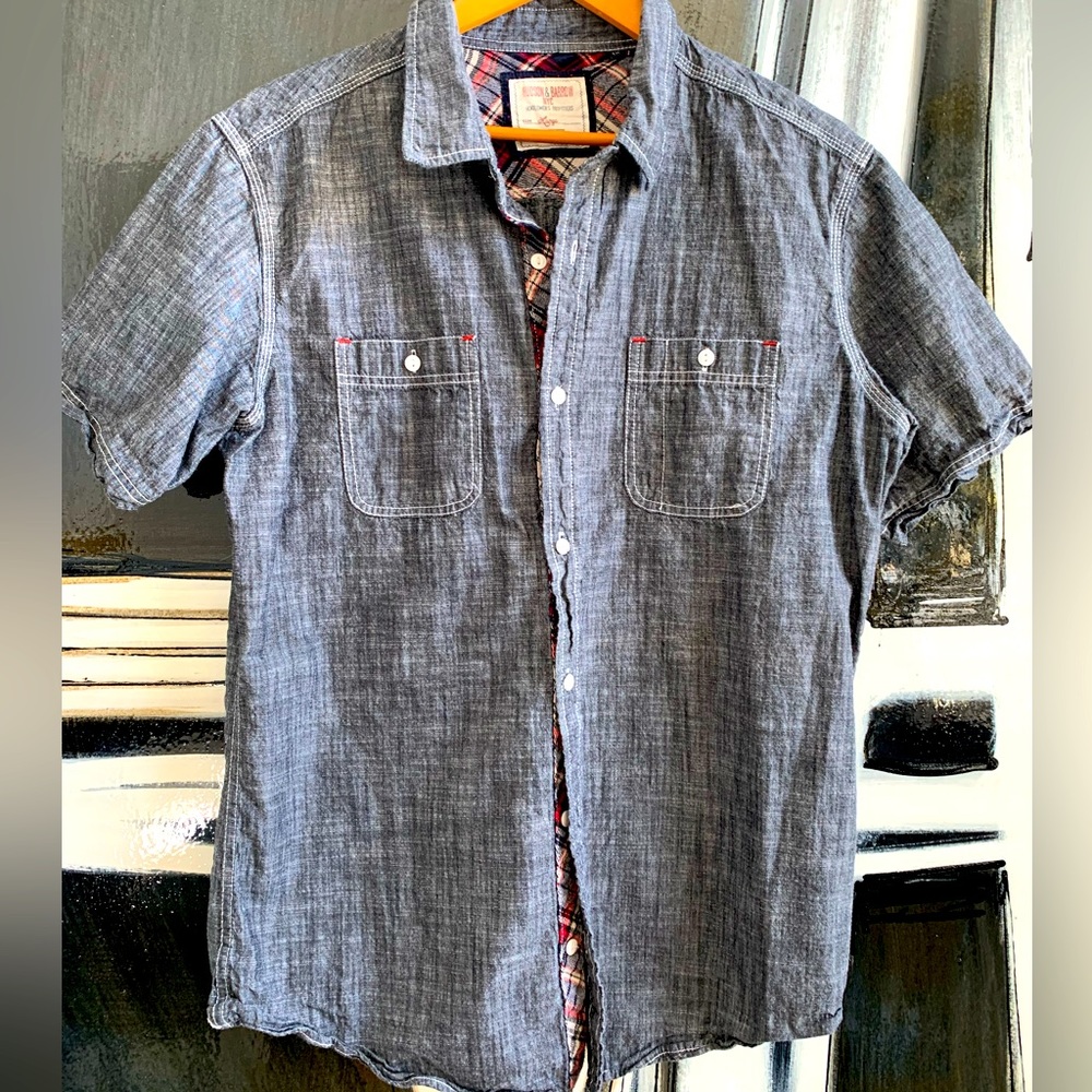 SZ L Hudson & Barrow NYC Chambray button up shirt